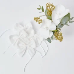 New Mrs. Alice Snow White Velvet Napkin Bows (Set Of 4)