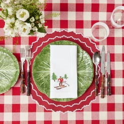 Discount Mrs. Alice Swiss Red Gingham Tablecloth