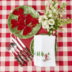 Discount Mrs. Alice Swiss Red Gingham Tablecloth