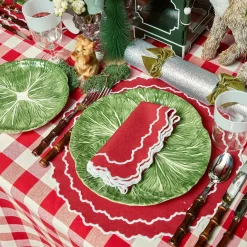 Discount Mrs. Alice Swiss Red Gingham Tablecloth