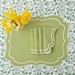 Online Mrs. Alice Sylvie Green Embroidered Napkins (Set Of 4)