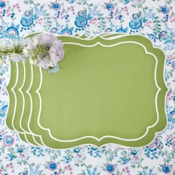 Outlet Mrs. Alice Sylvie Green Embroidered Placemats (Set Of 4)