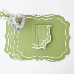 Outlet Mrs. Alice Sylvie Green Embroidered Placemats (Set Of 4)