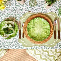 Outlet Mrs. Alice Sylvie Green Embroidered Placemats (Set Of 4)