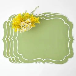 Online Mrs. Alice Sylvie Green Embroidered Placemats & Napkins (Set Of 4)