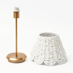 Mrs. Alice Tall Rechargeable Lamp With White Seagrass Lampshade