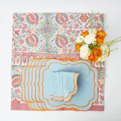 Discount Mrs. Alice Valentina & Sylvie Blue/Orange Linen Set