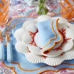 Discount Mrs. Alice Valentina & Sylvie Blue/Orange Linen Set