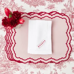 Clearance Mrs. Alice Valerie Pink Placemats (Set Of 4)