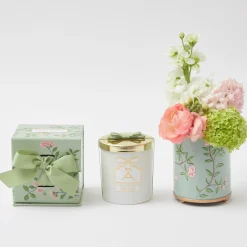 Discount Mrs. Alice Velvet Oak Tole Candle Pot