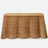 Online Mrs. Alice Vivienne Rattan Scalloped Console Table