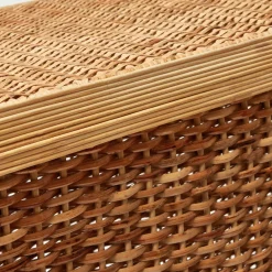 Online Mrs. Alice Vivienne Rattan Scalloped Console Table