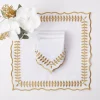 Mrs. Alice White & Gold Laurel Napkins (Set Of 4)