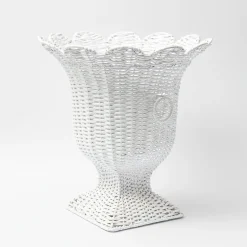 Clearance Mrs. Alice White Liliana Scalloped Rattan Urn
