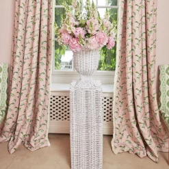 Clearance Mrs. Alice White Liliana Scalloped Rattan Pedestal And Urn