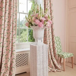 Clearance Mrs. Alice White Liliana Scalloped Rattan Pedestal And Urn