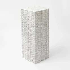 Clearance Mrs. Alice White Liliana Scalloped Rattan Pedestal And Urn