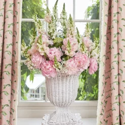 Clearance Mrs. Alice White Liliana Scalloped Rattan Pedestal And Urn