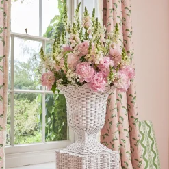 Hot Mrs. Alice White Liliana Scalloped Rattan Pedestal And Urn