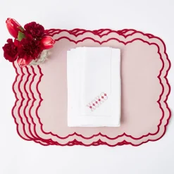 Mrs. Alice White Linen Xoxo Napkins (Set Of 4)