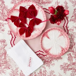 Mrs. Alice White Linen Xoxo Napkins (Set Of 4)