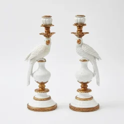 Discount Mrs. Alice White Parrot Candle Holder (Pair)