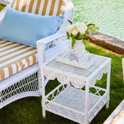Discount Mrs. Alice White Rattan Outdoor Side Table