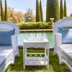 Discount Mrs. Alice White Rattan Outdoor Side Table