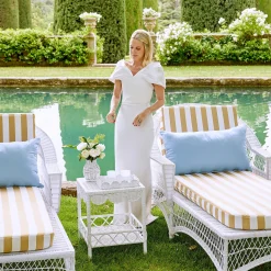 Sale Mrs. Alice White Rattan Outdoor Side Table