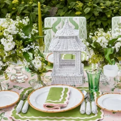Online Mrs. Alice White Rattan Pagoda Lantern Set