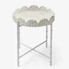 Discount Mrs. Alice White Rattan Round Scalloped Tray With Stand