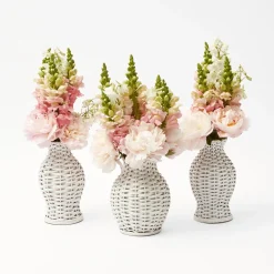 Best Mrs. Alice White Rattan Vase (Set Of 3)