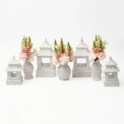 Best Mrs. Alice White Rattan Vase (Set Of 3)