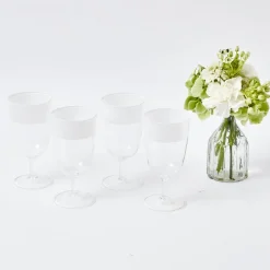 Clearance Mrs. Alice White Ribbon Water & Wine Glassware Set