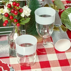 Clearance Mrs. Alice White Ribbon Water & Wine Glassware Set