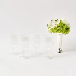 New Mrs. Alice White Ribbon Water & Wine Glassware Set