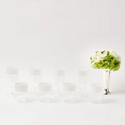 New Mrs. Alice White Ribbon Water & Wine Glassware Set