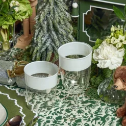 New Mrs. Alice White Ribbon Water & Wine Glassware Set