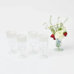 Best Mrs. Alice White Ribbon Wine Glasses (Set Of 4)