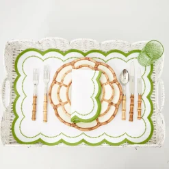 Best Mrs. Alice White Scalloped Rattan Breakfast Tray