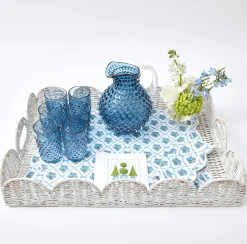 Mrs. Alice White Scalloped Rattan Tray