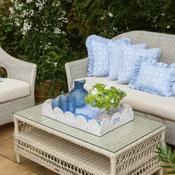 Mrs. Alice White Scalloped Rattan Tray