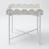 Sale Mrs. Alice White Scalloped Rattan Tray With Stand
