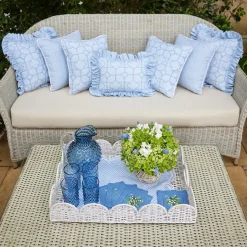 Best Mrs. Alice White Scalloped Rattan Tray