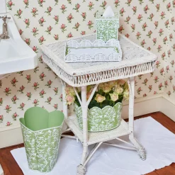 New Mrs. Alice White Small Scalloped Rattan Tray