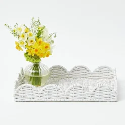Mrs. Alice White Small Scalloped Rattan Tray