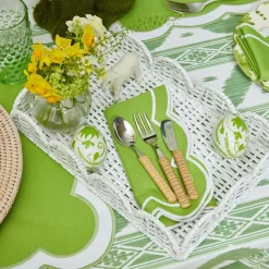 Mrs. Alice White Small Scalloped Rattan Tray