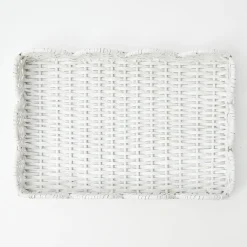 Mrs. Alice White Small Scalloped Rattan Tray