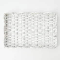 Mrs. Alice White Small Scalloped Rattan Tray