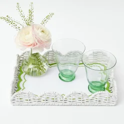 Mrs. Alice White Small Scalloped Rattan Tray